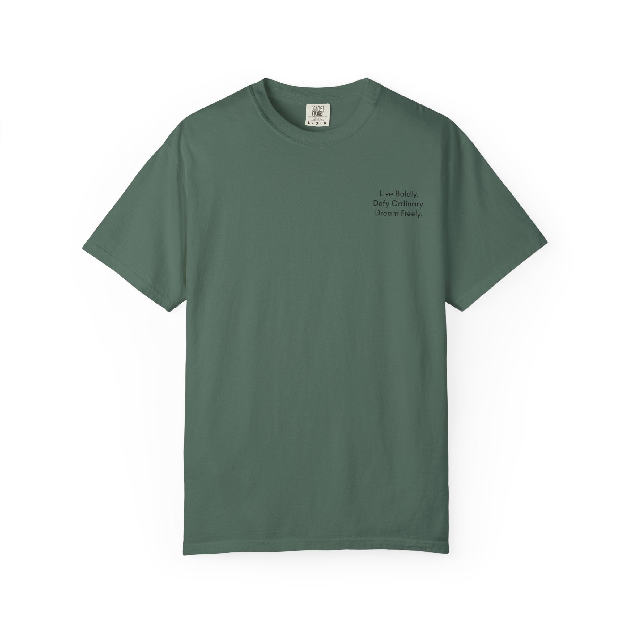Live Boldly. Defy Ordinary. Dream Freely. T-Shirt | Motivational Graphic Tee for Dream Chasers