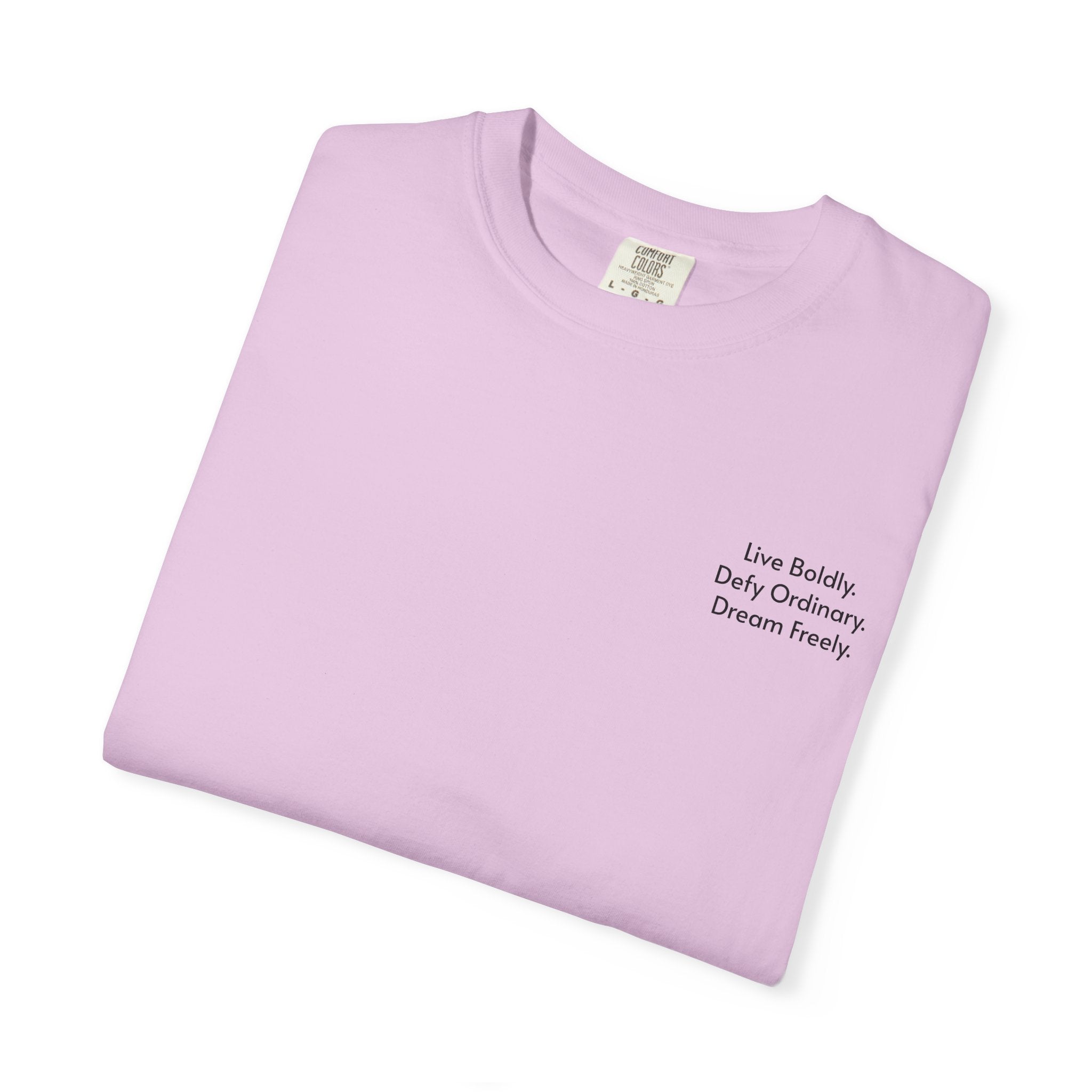 Live Boldly. Defy Ordinary. Dream Freely. T-Shirt | Motivational Graphic Tee for Dream Chasers