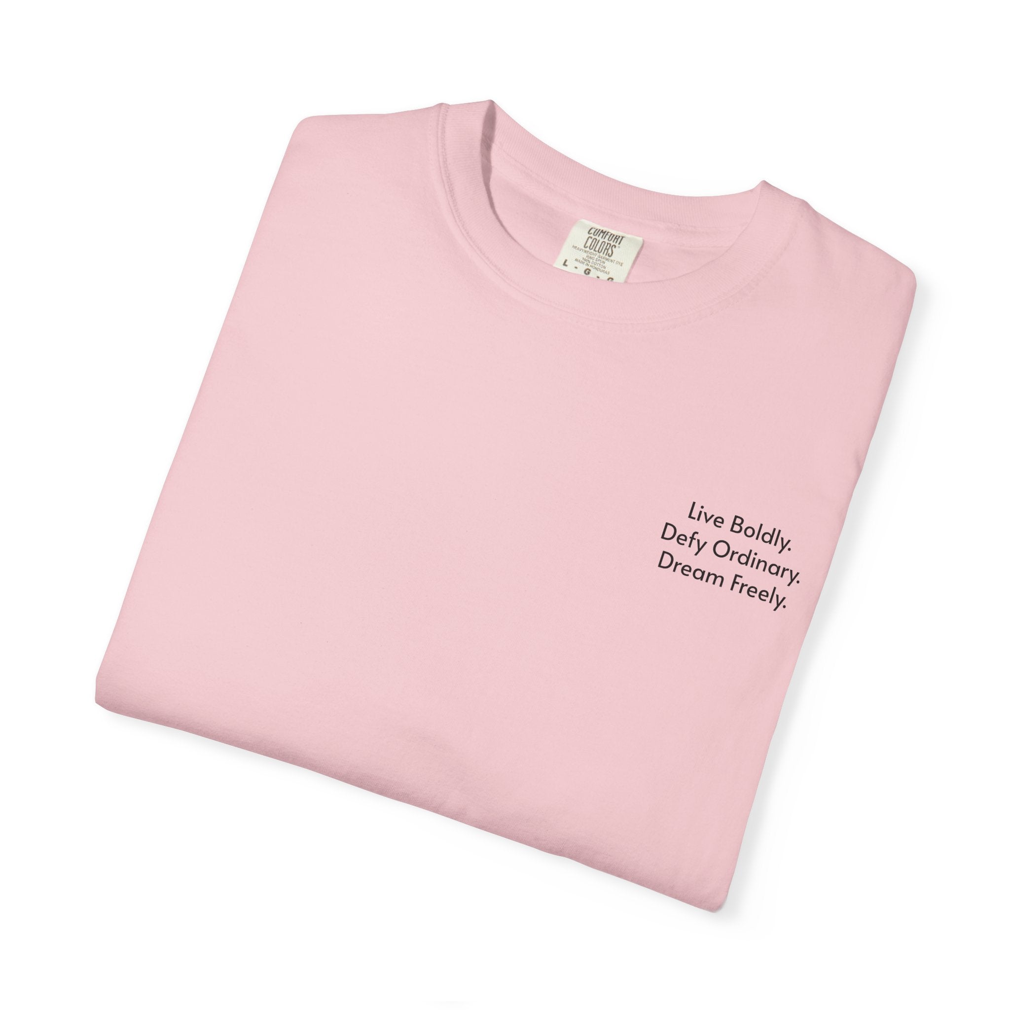 Live Boldly. Defy Ordinary. Dream Freely. T-Shirt | Motivational Graphic Tee for Dream Chasers