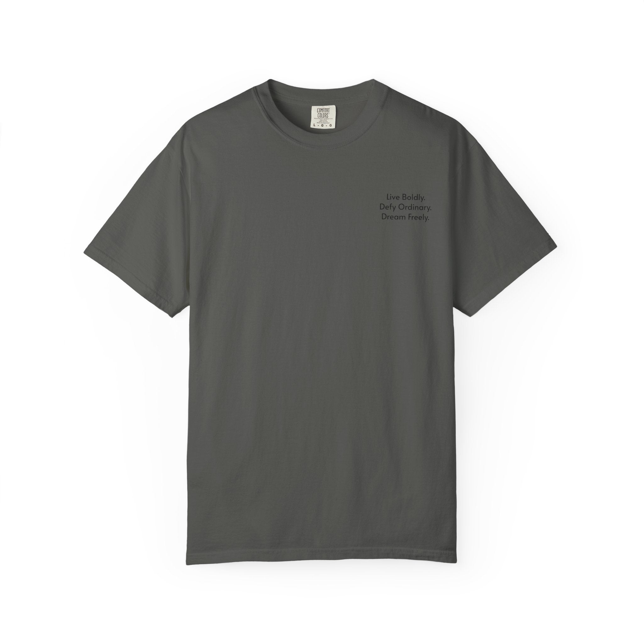 Live Boldly. Defy Ordinary. Dream Freely. T-Shirt | Motivational Graphic Tee for Dream Chasers