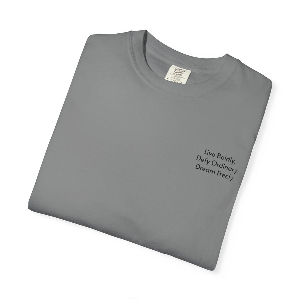 Live Boldly. Defy Ordinary. Dream Freely. T-Shirt | Motivational Graphic Tee for Dream Chasers