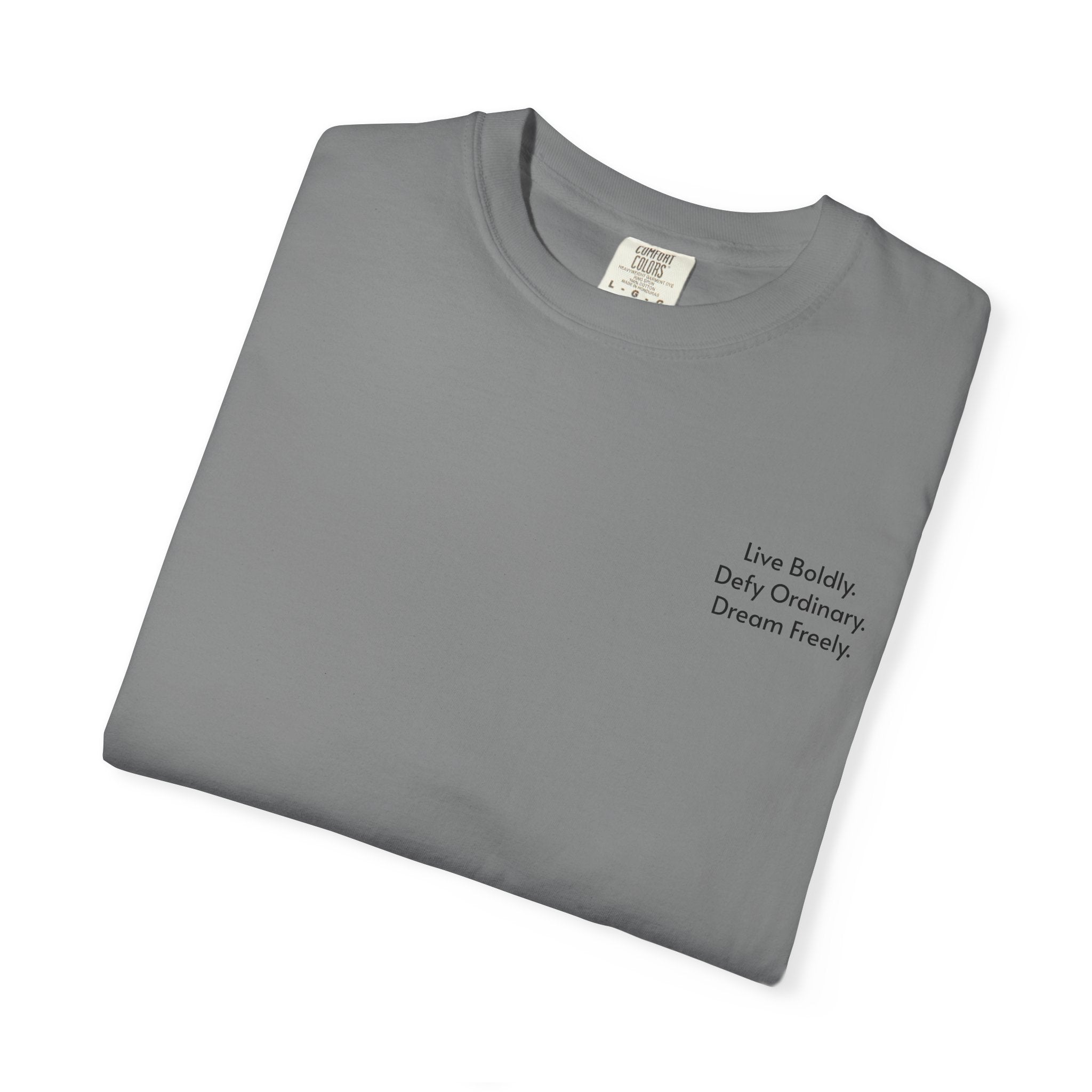 Live Boldly. Defy Ordinary. Dream Freely. T-Shirt | Motivational Graphic Tee for Dream Chasers