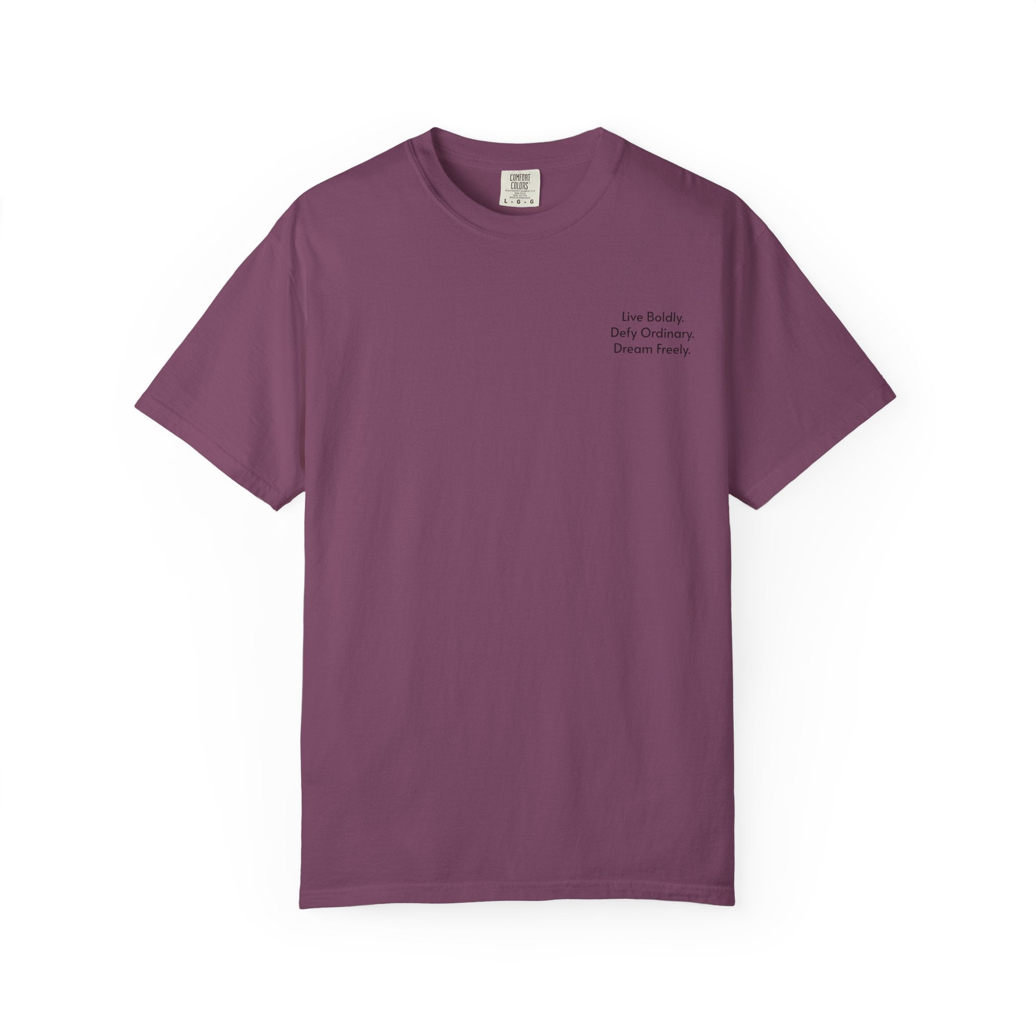 Live Boldly. Defy Ordinary. Dream Freely. T-Shirt | Motivational Graphic Tee for Dream Chasers