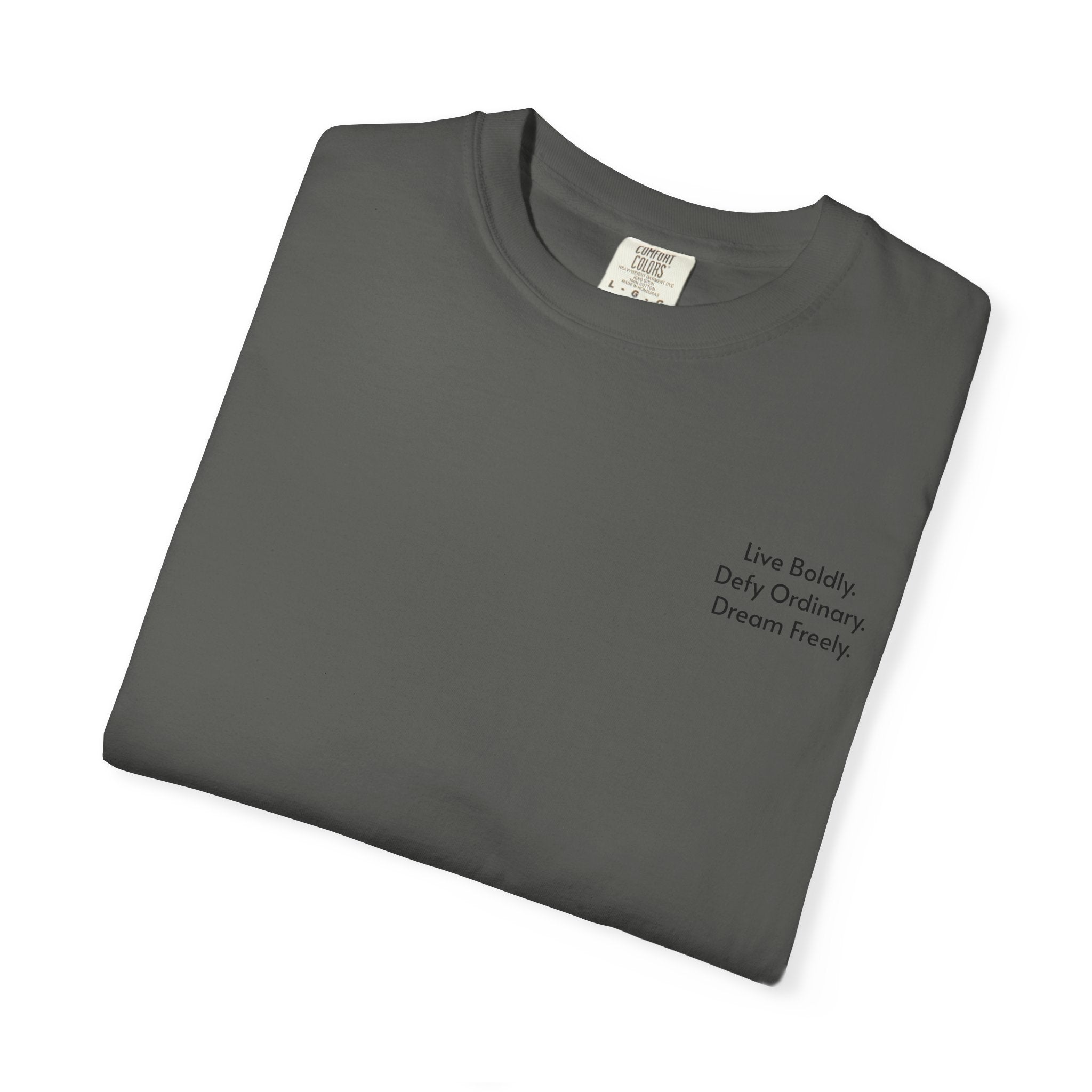 Live Boldly. Defy Ordinary. Dream Freely. T-Shirt | Motivational Graphic Tee for Dream Chasers