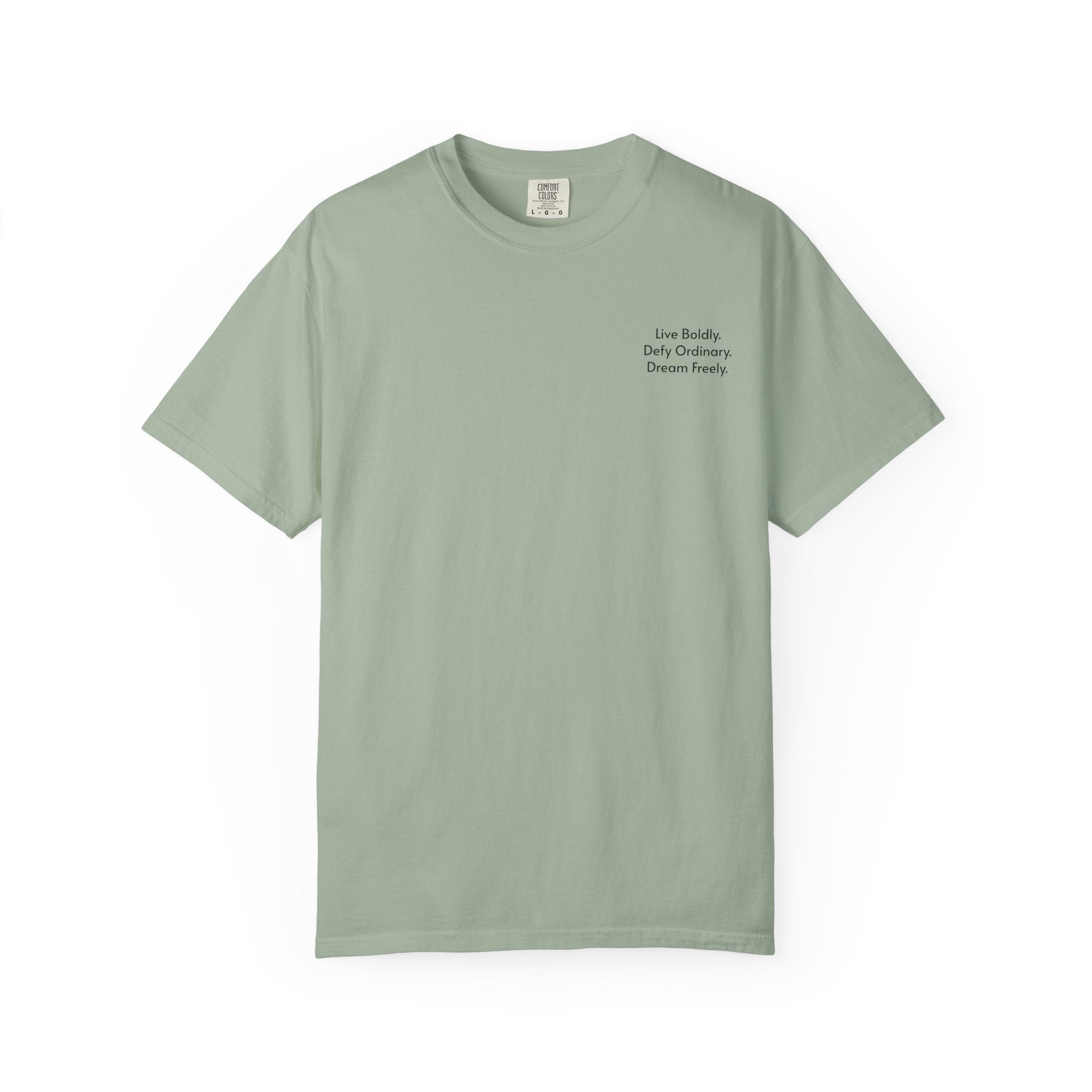 Live Boldly. Defy Ordinary. Dream Freely. T-Shirt | Motivational Graphic Tee for Dream Chasers