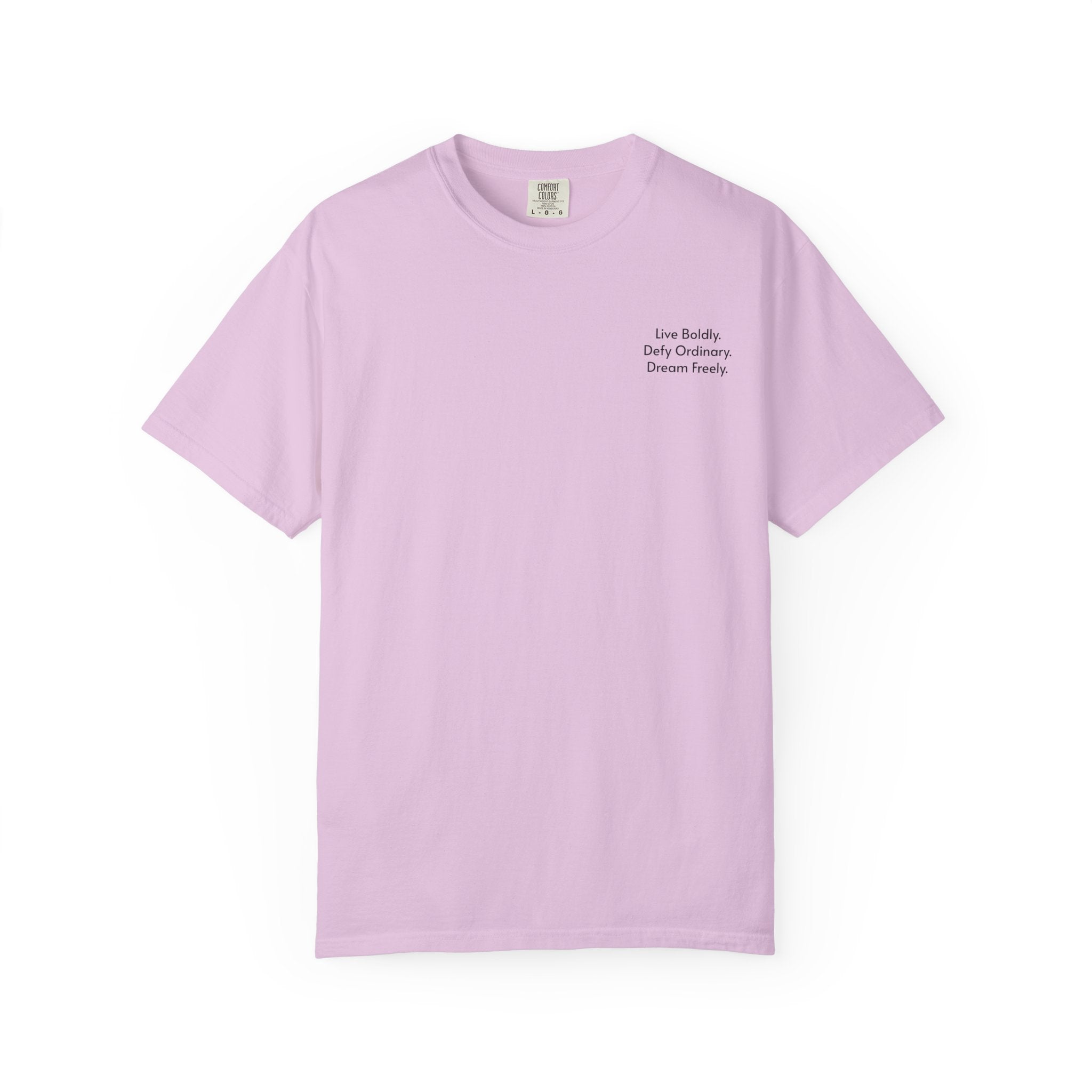 Live Boldly. Defy Ordinary. Dream Freely. T-Shirt | Motivational Graphic Tee for Dream Chasers