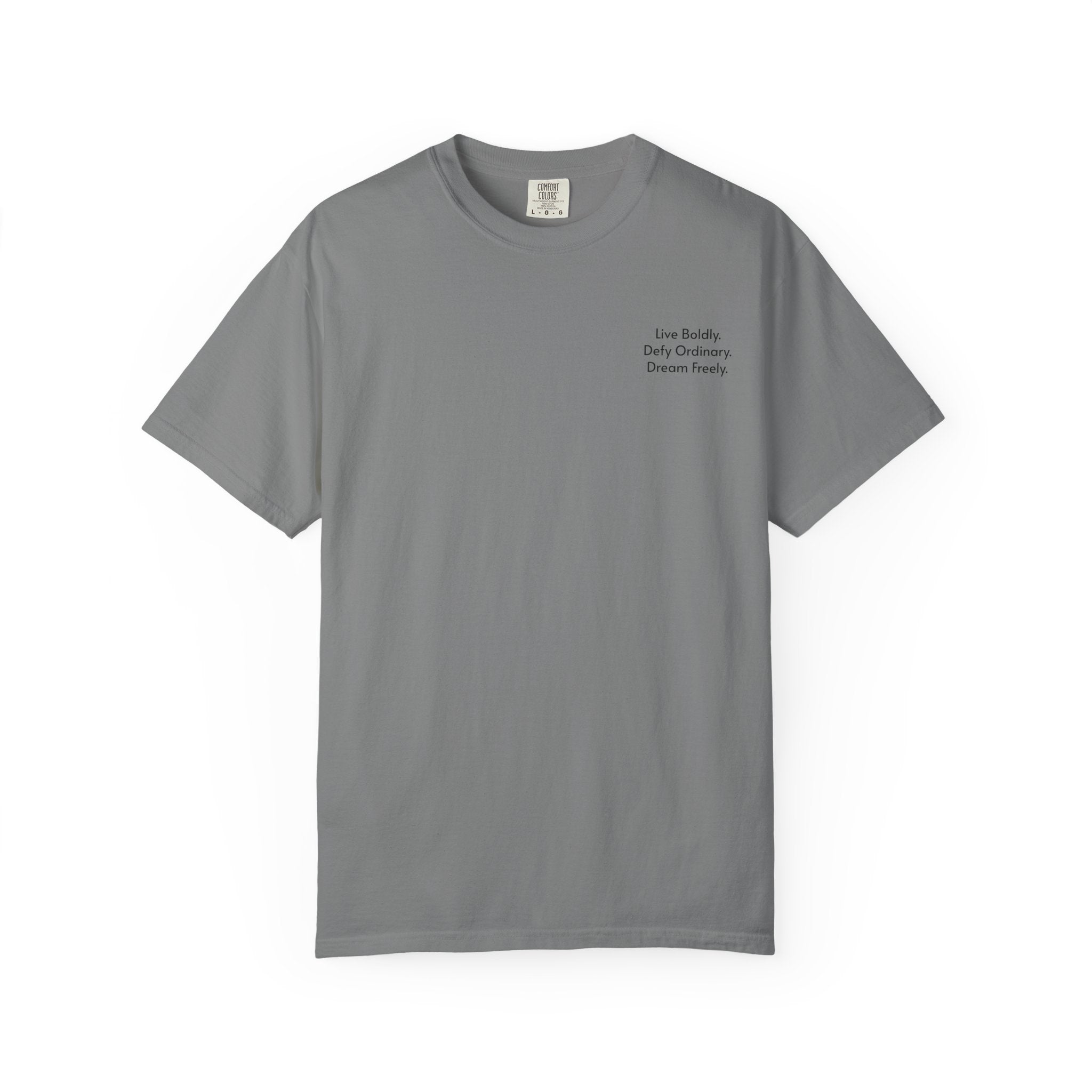 Live Boldly. Defy Ordinary. Dream Freely. T-Shirt | Motivational Graphic Tee for Dream Chasers